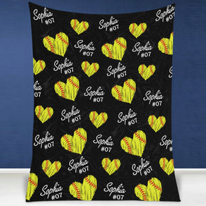 GeckoCustom Personalized Custom Softball Blanket H532