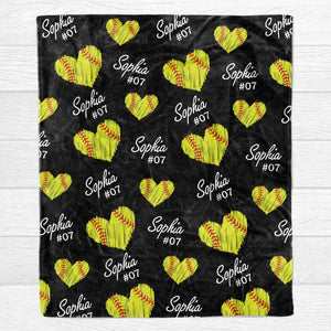 GeckoCustom Personalized Custom Softball Blanket H532