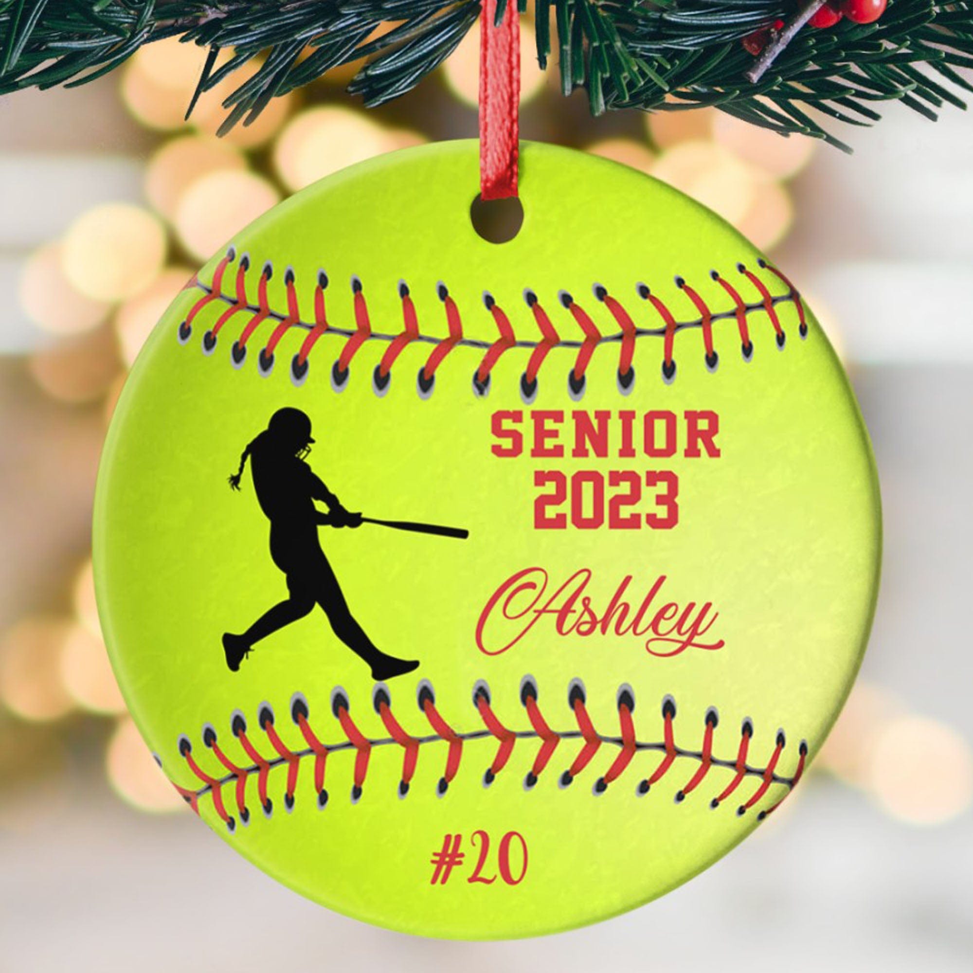 GeckoCustom Personalized Custom Softball Christmas Ornaments H526