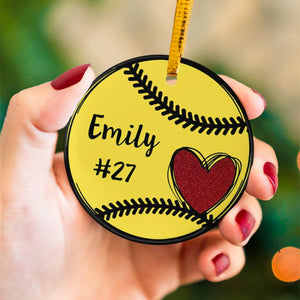 GeckoCustom Personalized Custom Softball Ornament C527