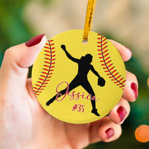 GeckoCustom Personalized Custom Softball Ornament C529