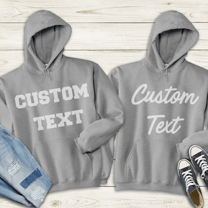 GeckoCustom Personalized Custom Sweatshirt Hoodie, Dark Apparel For Christmas, Custom Text Pullover Hoodie / Black Colour / S