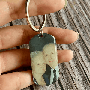 GeckoCustom Personalized Custom Text Photo Keychain, Upload Photo Keychain Gift Ideas