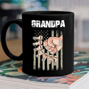 GeckoCustom Personalized Dad With Kids Hand To Hand Family Coffee Mug, HN590