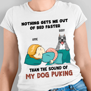 GeckoCustom Personalized Dog Shirt, Gift For Dog Lover, The Sound Of My Dog Puking Women T Shirt / Sport Grey Color / S