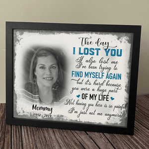 GeckoCustom Personalized Family Memorial Picture Frame, The Day I Lost You I Also Lost Me, Memorial Gift Ideas 10"x8"