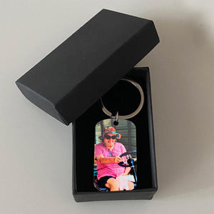 GeckoCustom Personalized Photo Keychain, Memorial Engraved Keychain, Those We Love Don't Go Away They Walk Beside Us Everyday With Gift Box