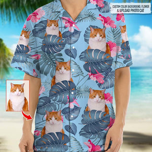 GeckoCustom Personalized Photo Upload Cat Men's Hawaiian Shirt, HN590