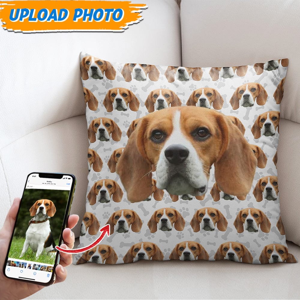 GeckoCustom Pets Photo Seamless Dog Throw Pillow T368 HN590