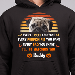 GeckoCustom Photo Custom Dog Shirt, Halloween Dog Shirt, I'll Be Watching You