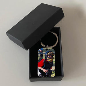 GeckoCustom Practice Like You Have Never Won Baseball Metal Keychain, Compete Like You Have Never Lost HN590 With Gift Box (Favorite) / 1.77" x 1.06"