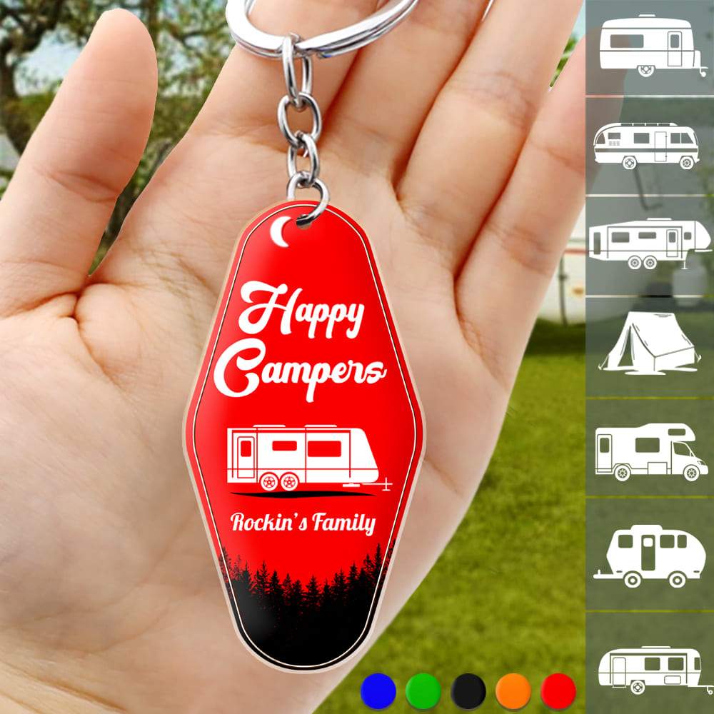 GeckoCustom Quote Camping Keychain, Camping Gift, Custom Rv Camping HN590