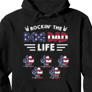 GeckoCustom Rockin' The American Dog Dad Life Personalized Custom Dog Shirt C395