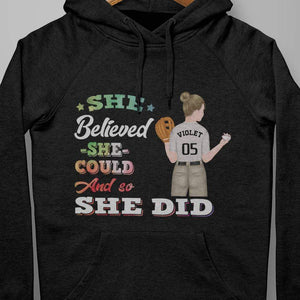 GeckoCustom She Believed She Could So She Did Softball Girl Shirt