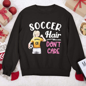 GeckoCustom Soccer Hair Don't Care Soccer Girl Shirt