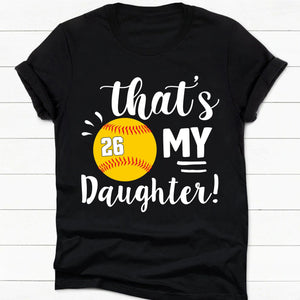 GeckoCustom Softball Family That's My Softball Player Personalized Custom Softball Shirts C480 Women Tee / Black Color / S