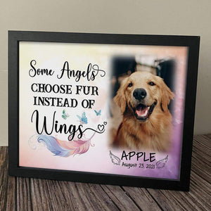 GeckoCustom Some Angels Choose Fur Memorial Dog Picture Frame 10"x8"