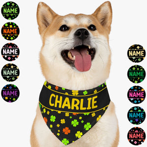 GeckoCustom St. Patrick's Day Custom Name Bandana Personalized Dog Cat Pet Bandana C618V2 23.5"x16"