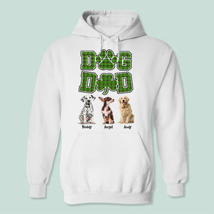 GeckoCustom St.Patricks Day Custom Photo Dog Dad Shamrock Shirt K228 HN590 Pullover Hoodie / White Colour / S