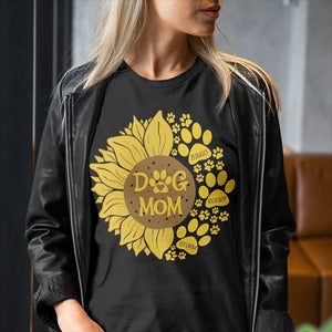 GeckoCustom Sunflower Dog Mom Personalized Custom Dog Mom Shirt C427