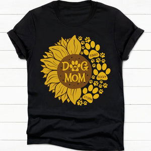 GeckoCustom Sunflower Dog Mom Personalized Custom Dog Mom Shirt C427