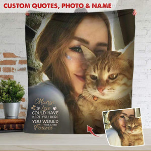 GeckoCustom Sympathy Quotes Pet Photo Blanket, Pet Memory Gift HN590