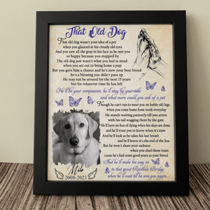 GeckoCustom That Old Dog Wasn't Your Idea Of A Pet Memorial Dog Picture Frame 8"x10"