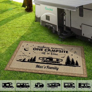 GeckoCustom The Best Memories Are Made Camping Patio Rug, Patio Mat HN590