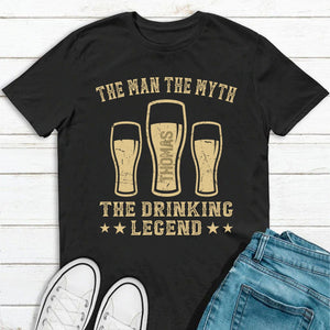 GeckoCustom The Drinking Legend Personalized Custom Father's Day Birthday Shirt C323 Basic Tee / Black / S