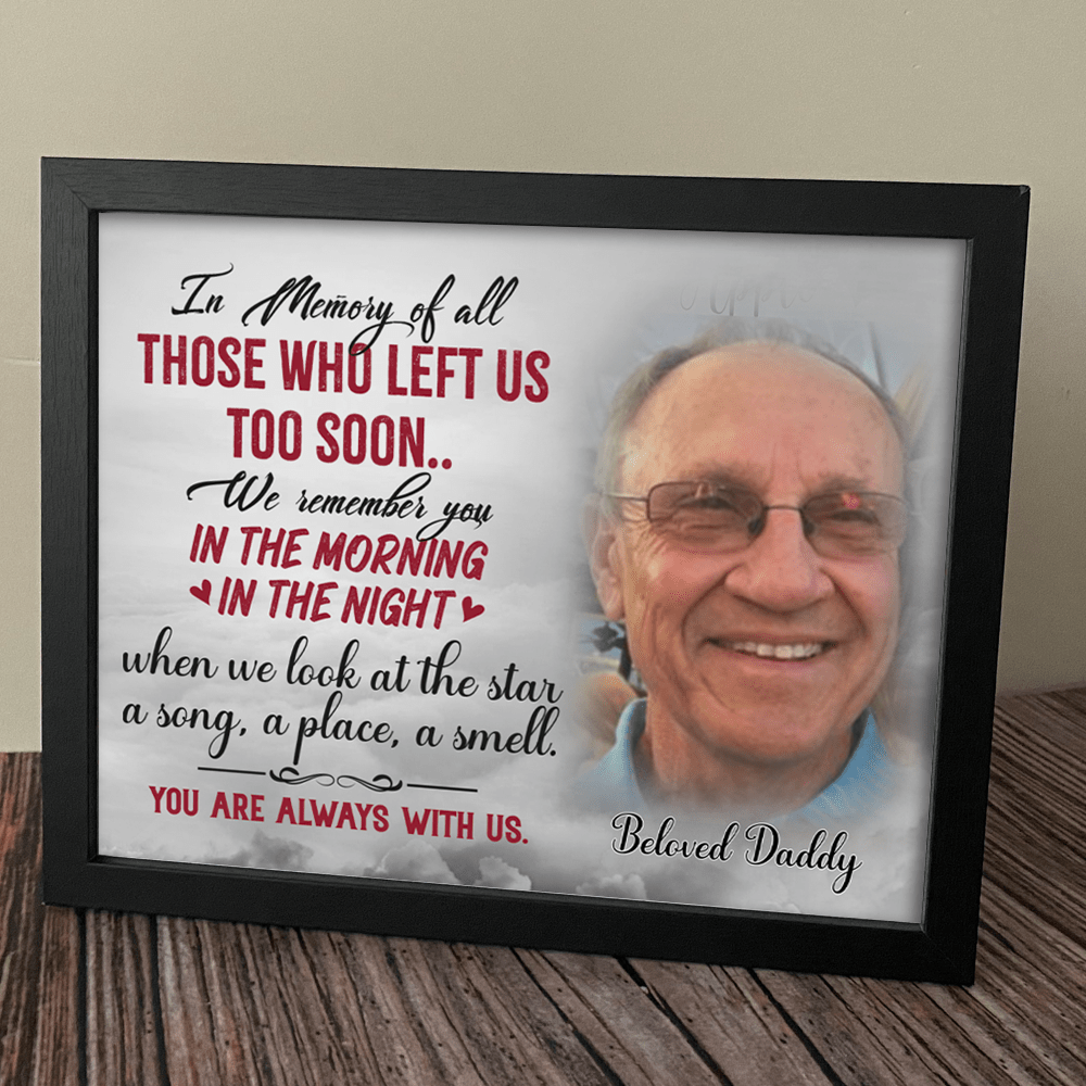 GeckoCustom Those Who Left Us Too Soon We Remember You Family Memorial Picture Frame 10"x8"