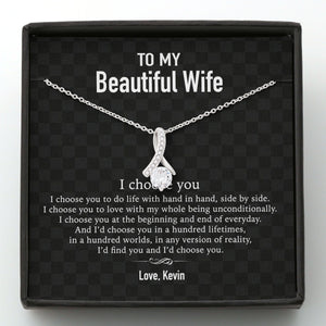 GeckoCustom To My Wife Girlfriend Personalized Message Card Necklace T89 Alluring Beauty