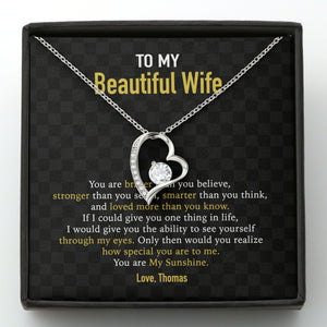 GeckoCustom To My Wife Girlfriend Personalized Message Card Necklace T91