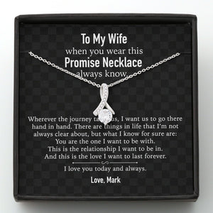 GeckoCustom To My Wife Girlfriend Personalized Message Card Necklace T98 Alluring Beauty