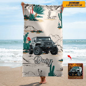 GeckoCustom Upload Car Photo Beach Towel N304 HN590