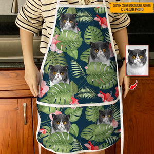 GeckoCustom Upload Cat Photo Hawaii Cotton Apron, N304 HN590