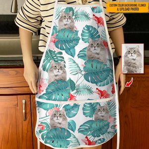 GeckoCustom Upload Cat Photo Hawaii Cotton Apron, N304 HN590