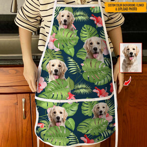 GeckoCustom Upload Dog Photo Hawaii Cotton Apron. N304 HN590