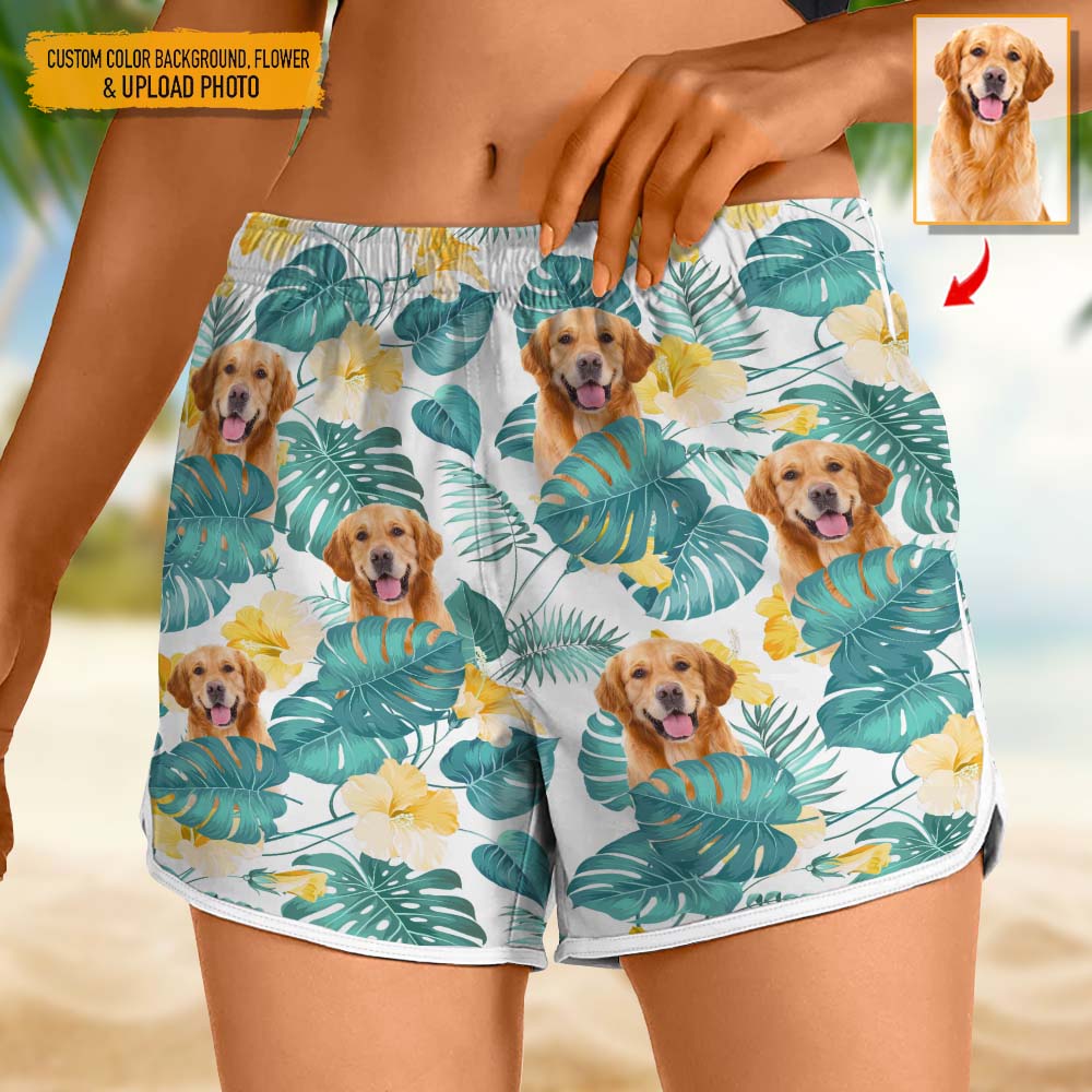 GeckoCustom Upload Dog Photo Women's Beach Short N304 HN590