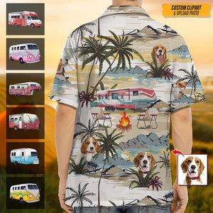 GeckoCustom Upload Family Photo Camping Hawaii Shirt N369 HN590