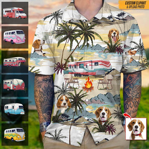 GeckoCustom Upload Family Photo Camping Hawaii Shirt N369 HN590