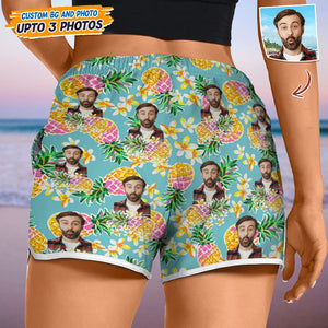 GeckoCustom Upload Human Face Photo With Pattern Women's Beach Short T368 HN590