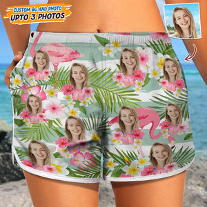 GeckoCustom Upload Human Face Photo With Pattern Women's Beach Short T368 HN590