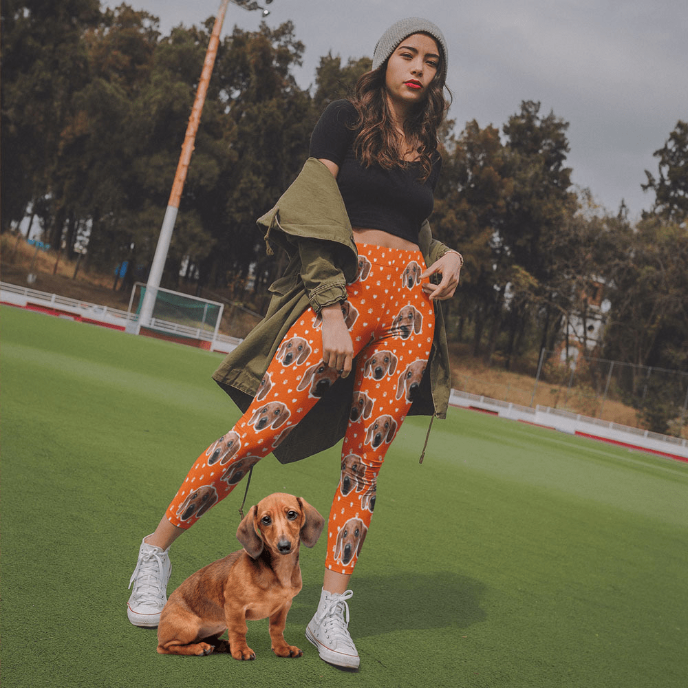 GeckoCustom Upload Image Dog Legging HN590 XS / 88% Polyester + 12% Spandex