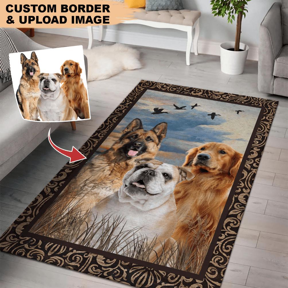 GeckoCustom Upload Image/Remove Background Pet Photo Rectangular Area Rug, Indoor Rug HN590