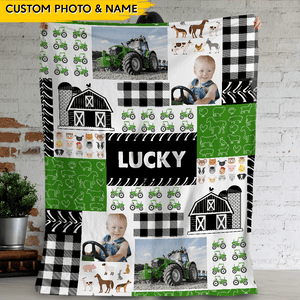 GeckoCustom Upload Photo Baby Farmer Blanket HN590 VPL Cozy Plush Fleece Blanket 60x80