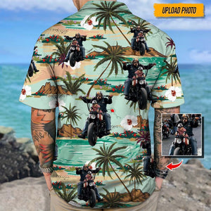 GeckoCustom Upload Photo Biker Hawaiian Shirt, T368 HN590