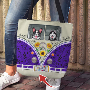 GeckoCustom Upload Photo Dog Tote Bag For Hippie, Dog Lover Gift HN590