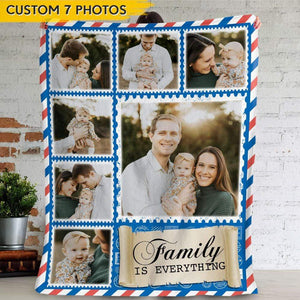 GeckoCustom Upload Photo Family Is Everything Baby Blanket HN590