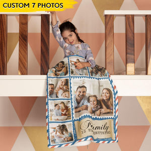 GeckoCustom Upload Photo Family Is Everything Baby Blanket HN590