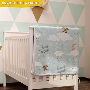 GeckoCustom Upload Photo Goodnight Dog Blanket HN590